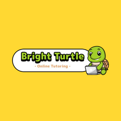 Logo Generator with a Happy Turtle for a Kids' Tutoring Service 3938c-el1