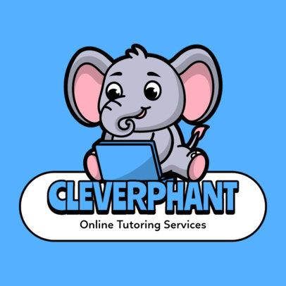 Tutoring Platform Logo Creator Featuring a Baby Elephant Graphic 3938f-el1