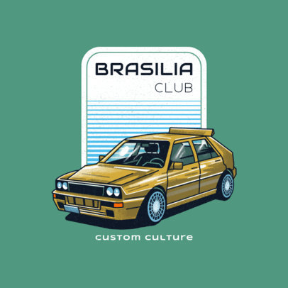 Classic Cars Club Logo Generator with an Illustrated 80's Car 4338l