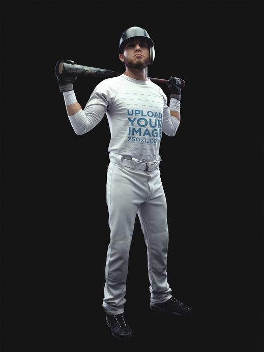 Placeit Custom Baseball Uniform Builder Standing Batter