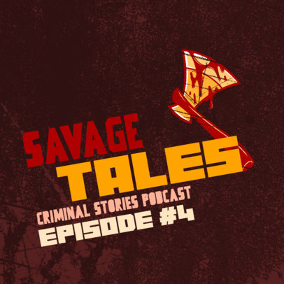Podcast Cover Design Generator Featuring a Bloody Axe Clipart 4357q
