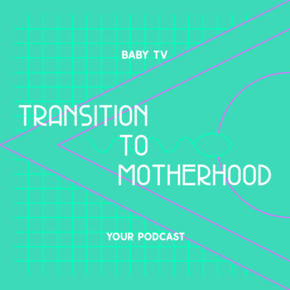 Motherhood-Themed Podcast Cover Design Generator Featuring Abstract Graphics 4363f