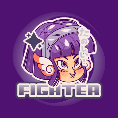 Feisty Logo Template Featuring a Heroine Inspired by Dragon Ball 4376n