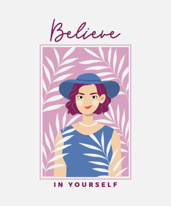 Placeit TShirt Design Template Featuring an Empowering Quote and a