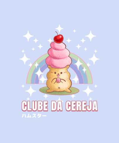 Placeit T Shirt Design Maker Featuring Kawaii Illustrations Of Food