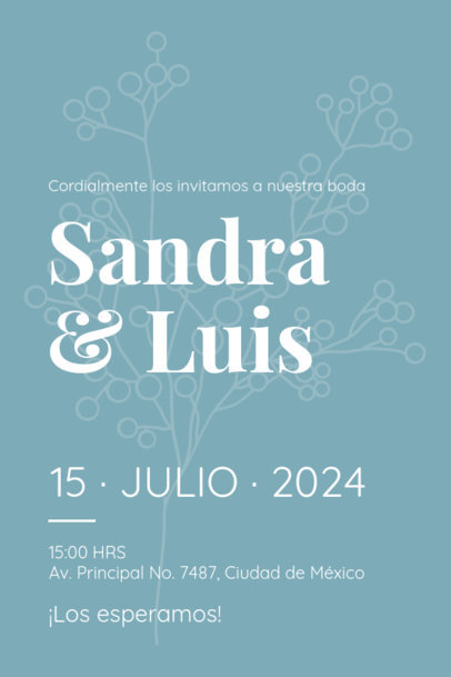 Wedding Invitation Card Generator with a Background Graphic of a Plant