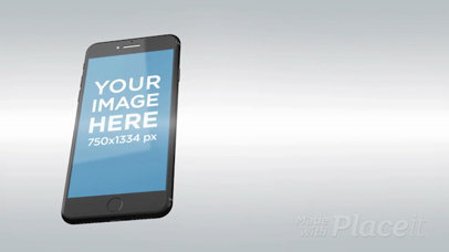 Black iPhone 7 Video Mockup Floating Through a White Room a15454