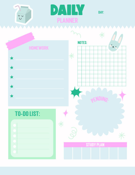 Placeit Colorful Daily Planner Generator Featuring ToDo Lists