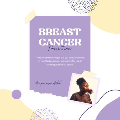 Placeit - Instagram Post Template for a Breast Cancer Prevention Carousel