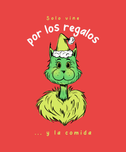 T-Shirt Design Template with a Grinch-Inspired Illustration 5559e