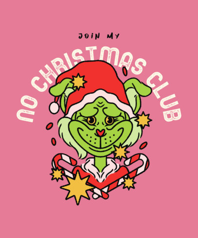 Anti-Xmas-Themed T-Shirt Design Creator with a Naughty Grinch-Inspired Cartoon 5559n