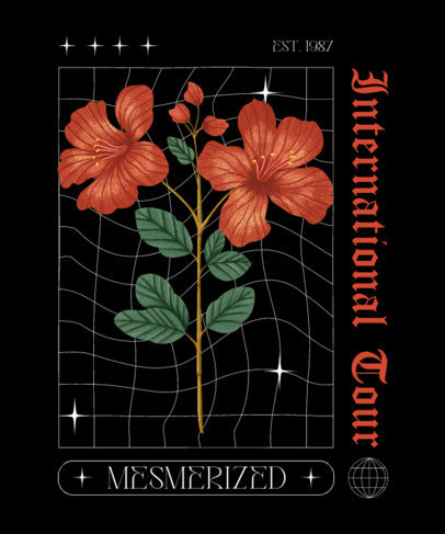 Placeit - T-Shirt Design Creator Featuring Illustrated Flowers with a ...