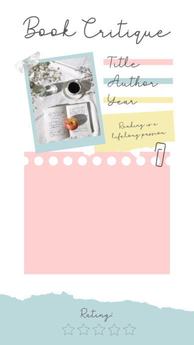 Placeit Stylish Instagram Story Template for a Book Critique