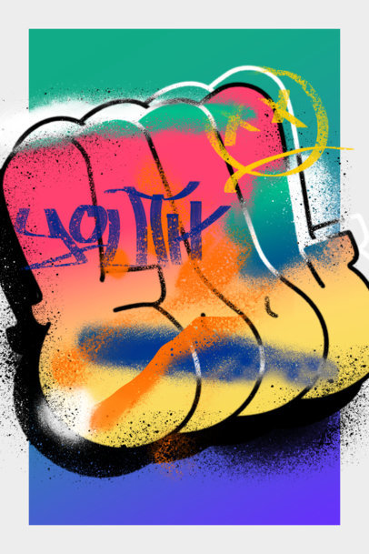 Placeit - Art Print Maker Featuring Graffiti Ballet Dancers