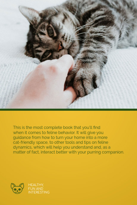 Placeit Back Book Cover Generator With Feline Behavior Information