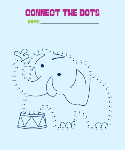 Placeit - Worksheet Design Creator with an Illustrated Connect-the-Dots ...
