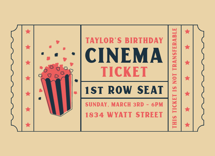 Placeit Invitation Design Generator Featuring an Admission Ticket for