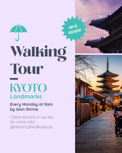 Placeit - Instagram Post Template With a Gastronomic Walking Tour Info