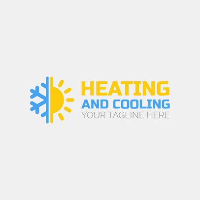 HVAC Logo Maker with Sun and Snowflake Icon 1179b