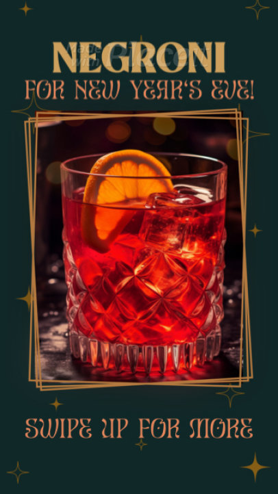 New Year's Eve Instagram Story Video Generator Featuring a Negroni Recipe