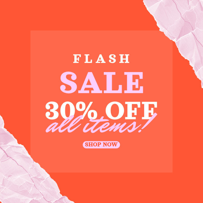 Placeit - Ripped-Paper Instagram Post Creator for a Flash Sale Promo