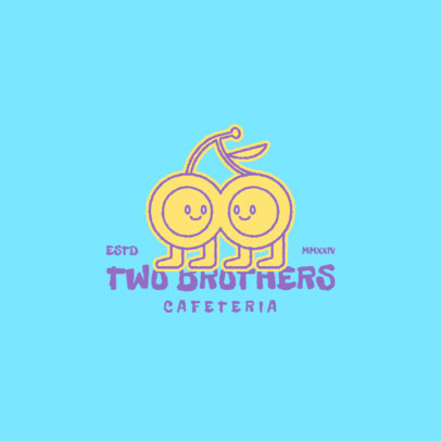 Cafeteria Logo Maker Featuring Two Smiling Characters