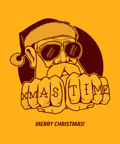 Christmas Tee Design Maker with Bad Santa Graphic 834b