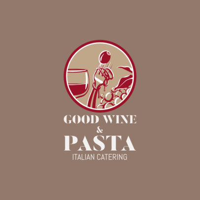 Upscale Catering Service Logo Maker Featuring a Wine Glass Clipart 1925c