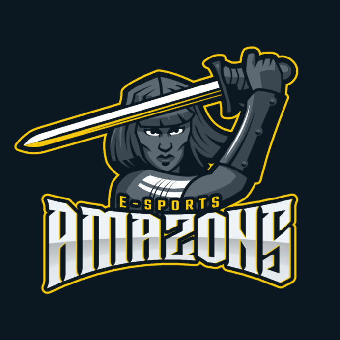 Placeit eSports Logo Maker with a Female Warrior Illustration