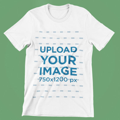 Mockup of a Crew Neck T-Shirt Against a Solid Color Background 164-el