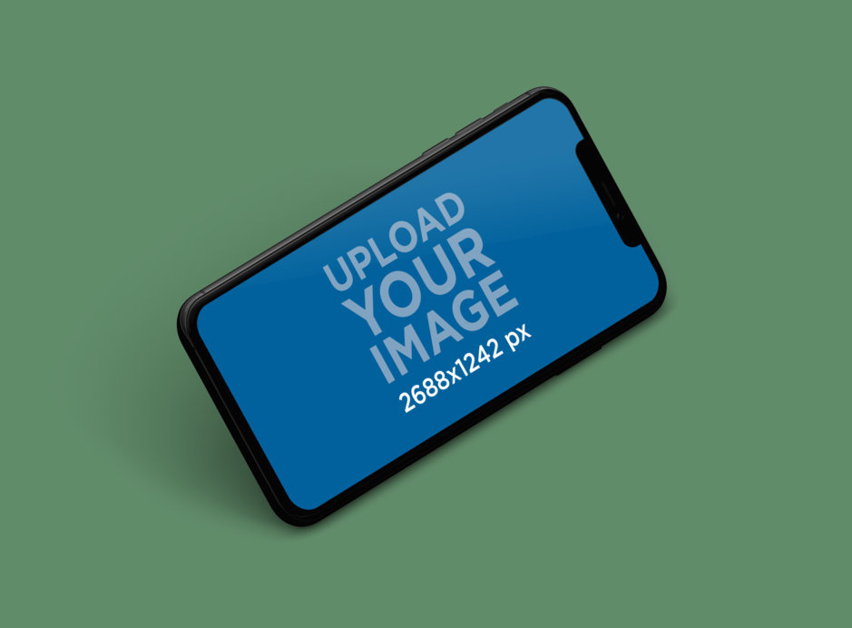 Placeit - iPhone 11 Pro Max Mockup Featuring a Customizable Background