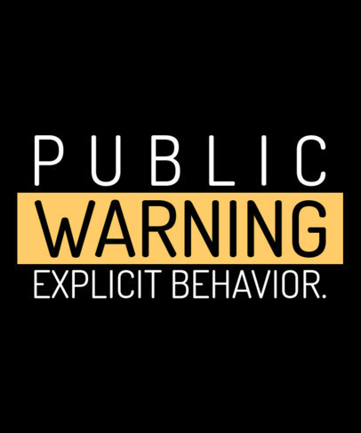 Placeit - T-Shirt Design Template with a Parental Advisory Style