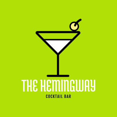 Logo Maker for a Cocktail Bar with a Martini Graphic