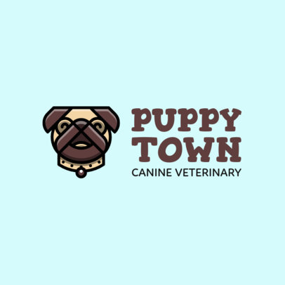 Veterinary Logo Design Template with a Pug Illustration 2582j-332-el