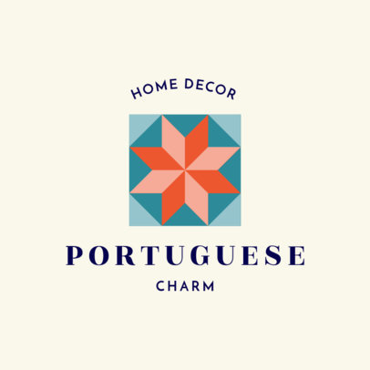 Home Decoration Logo Maker with a Portuguese Geometric Pattern Icon 1325k-231-el