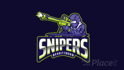 Animated Logo Generator for a Gaming Squad Featuring a Sniper Illustration 2734k-2889