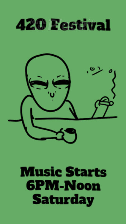 Instagram Story Video Maker Featuring a Stoned Animated Alien 852