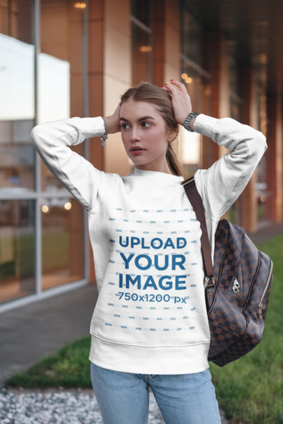 Sweatshirt Mockup of a Woman with Her Hands on Her Head 2842-el1