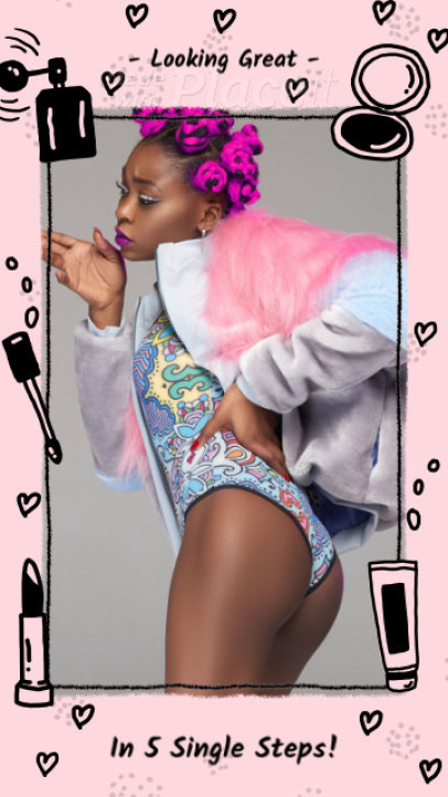 Instagram Story Video Maker with Animated Makeup Elements 1530