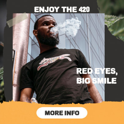 420 Banner Maker Featuring a Photo of a Man Exhaling 2377f