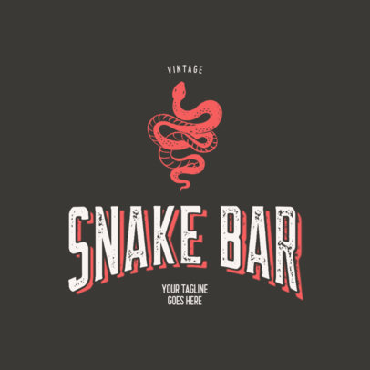 Rustic Logo Template for a Bar Featuring a Snake Clipart 3064b