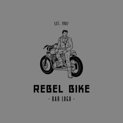 Bar Logo Maker Featuring a Rebel Biker 776b-el1