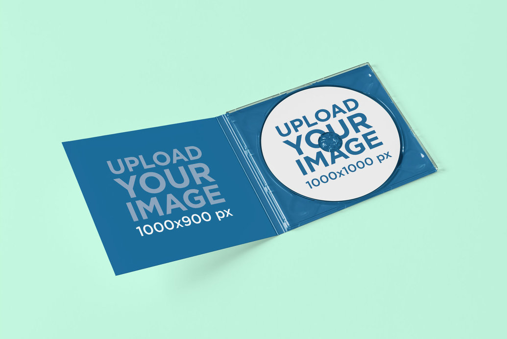 Placeit Mockup of a CD in an Open Jewel Case