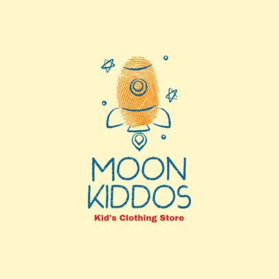 Illustrated Logo Creator with a Rocket Clipart for a Kids' Clothing Brand 3696r