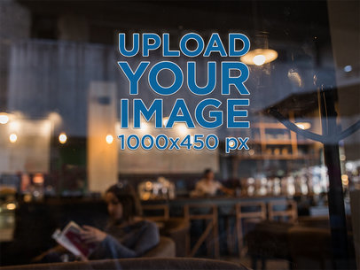 Placeit Double Window Decal Above a Wooden Wall Mockup