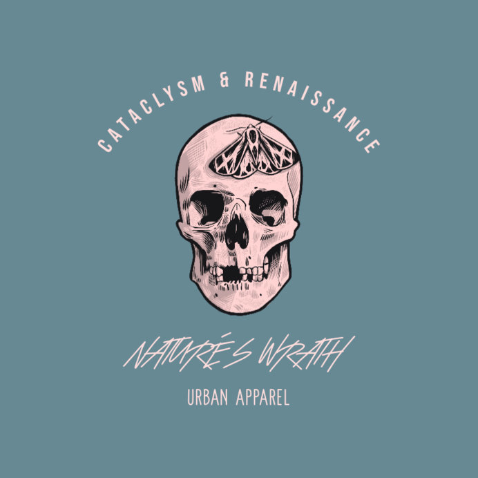 Placeit Urban Apparel Logo Creator Featuring a Butterfly on a Skull