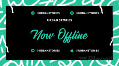 Twitch Offline Screen Video Template Featuring Animated Graffiti Graphics 2645