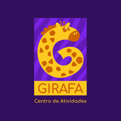 Logo Maker for a Kids' Activity Center Featuring a Giraffe Clipart 4123a