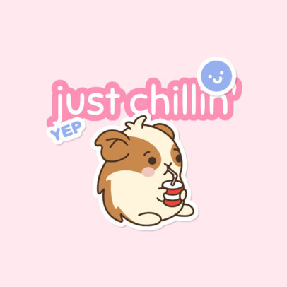 placeit cool twitch emote logo maker with hamster graphic inspired by korean stickers
