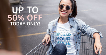 Facebook Ad - Girl on a Shopping Cart a1028